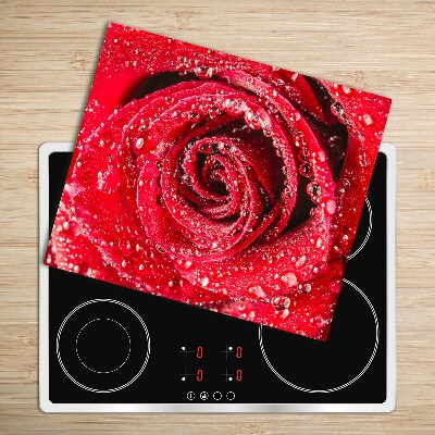 Chopping board Water drops rose