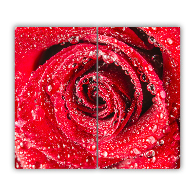 Chopping board Water drops rose