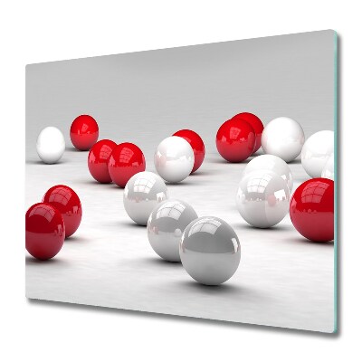 Chopping board Red and white balls