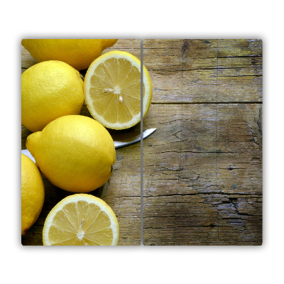 Chopping board Lemons on wood