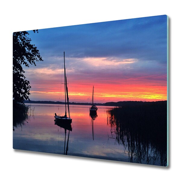 Chopping board Sailboats sun