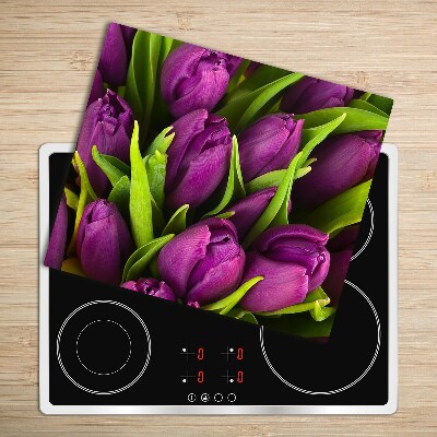 Chopping board Purple tulips