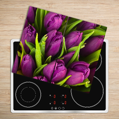 Chopping board Purple tulips