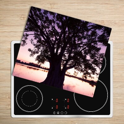 Chopping board Tree and lake