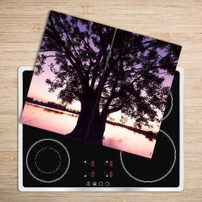 Chopping board Tree and lake