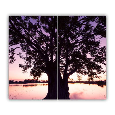 Chopping board Tree and lake