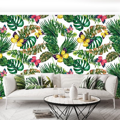 Wallpaper Leaves butterflies