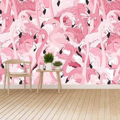 Wallpaper Pink flamingos