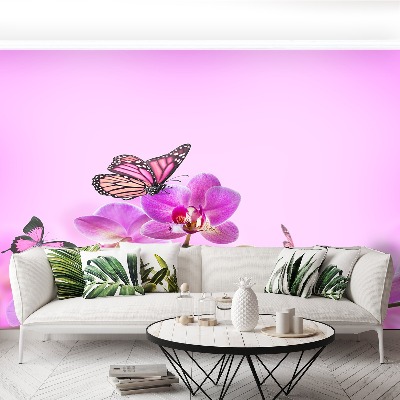 Wallpaper Orchid butterfly