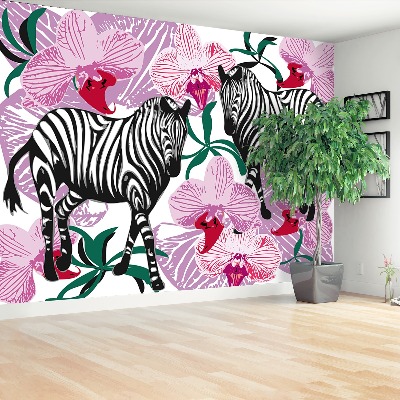 Wallpaper Zebras orchid flower