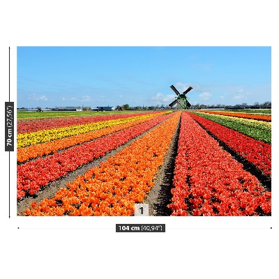 Wallpaper Windmill tulips