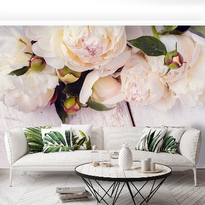 Wallpaper White peonies