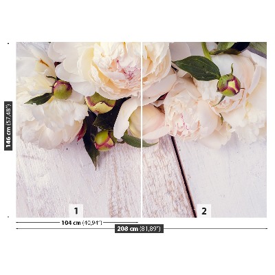 Wallpaper White peonies