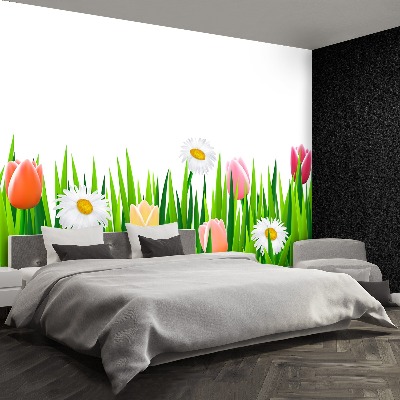 Wallpaper Tulips grass