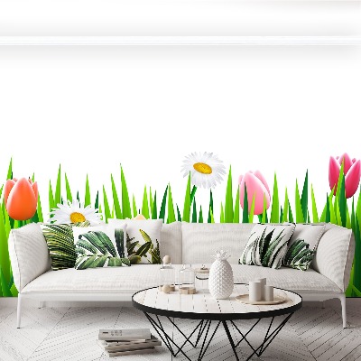 Wallpaper Tulips grass