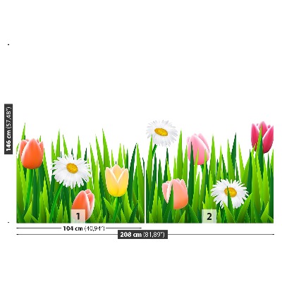 Wallpaper Tulips grass