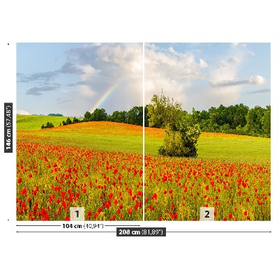 Wallpaper Rainbow of poppies