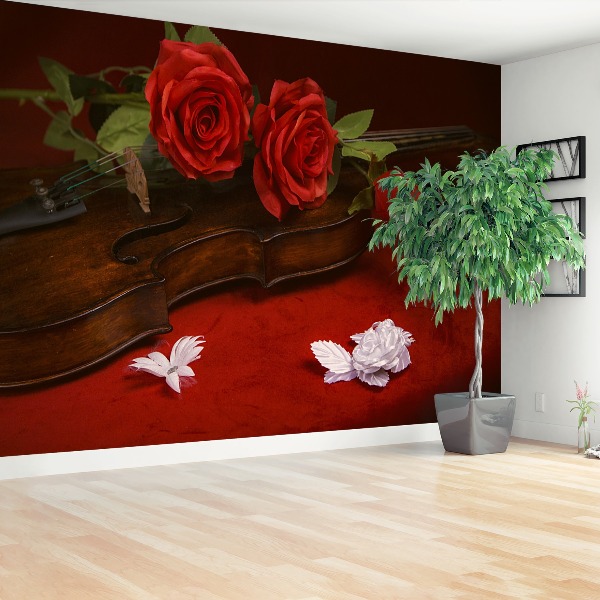 Wallpaper Violin roses