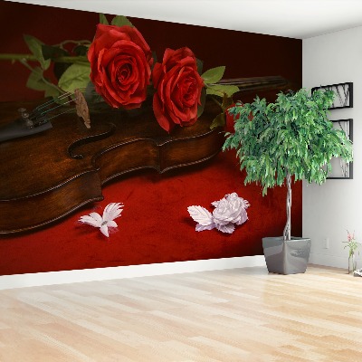 Wallpaper Violin roses