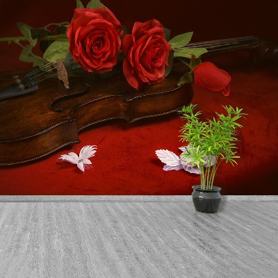 Wallpaper Violin roses