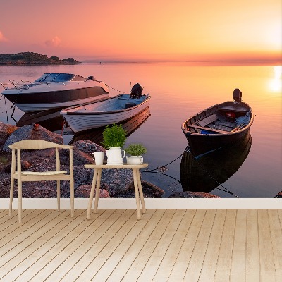 Wallpaper Boats sunrise