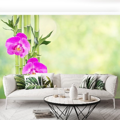 Wallpaper Orchid and bamboo