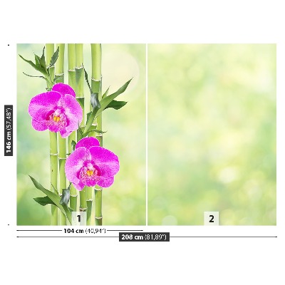 Wallpaper Orchid and bamboo