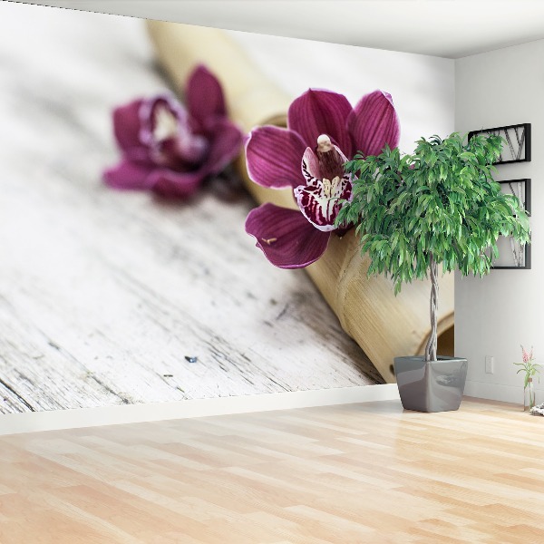 Wallpaper Orchid wood