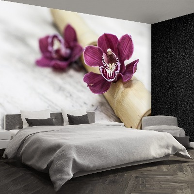 Wallpaper Orchid wood