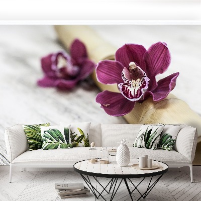 Wallpaper Orchid wood