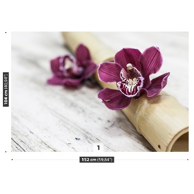 Wallpaper Orchid wood