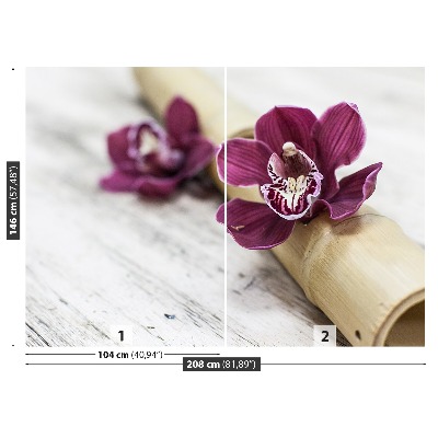 Wallpaper Orchid wood