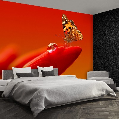 Wallpaper Butterfly tulip