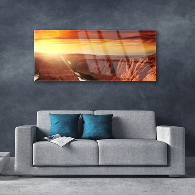 Acrylic Print Grand canyon landscape brown gold red