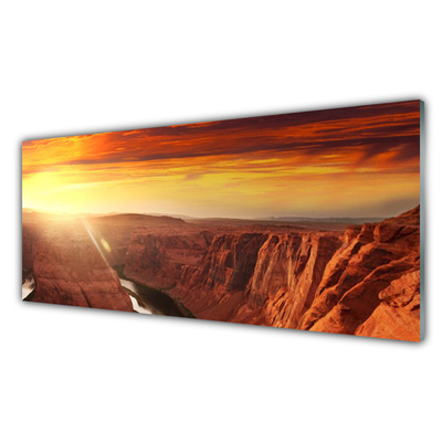 Acrylic Print Grand canyon landscape brown gold red