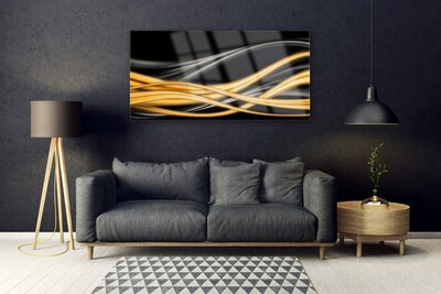Acrylic Print Abstract art art black yellow gold