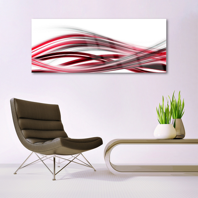 Acrylic Print Abstract art art pink red white