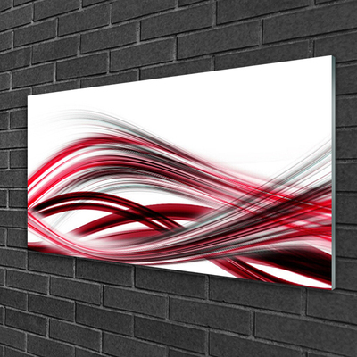 Acrylic Print Abstract art art pink red white