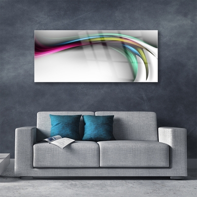 Acrylic Print Abstract art grey white red green