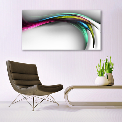 Acrylic Print Abstract art grey white red green