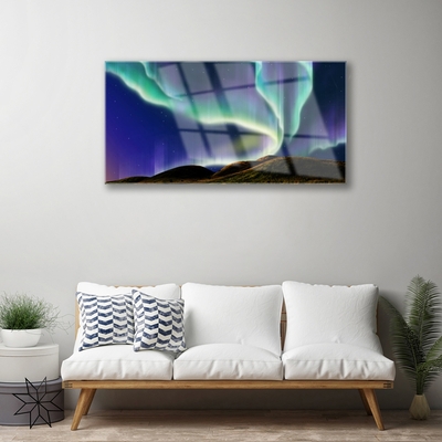 Acrylic Print Aurora landscape blue