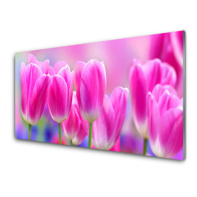 Acrylic Print Tulips floral pink