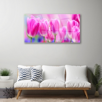 Acrylic Print Tulips floral pink