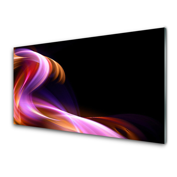 Acrylic Print Abstract wave art red purple