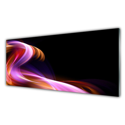 Acrylic Print Abstract wave art red purple