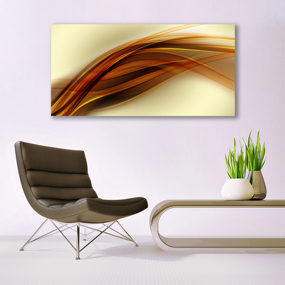 Acrylic Print Abstract art white orange brown