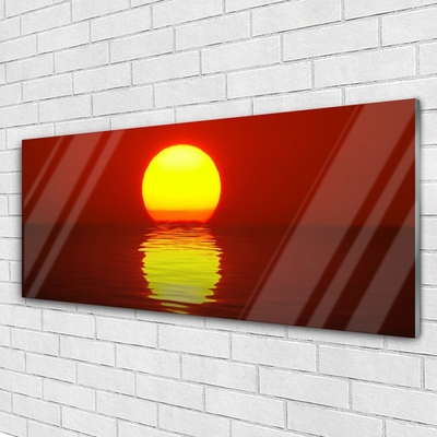 Acrylic Print Sunset sea landscape orange yellow