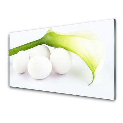 Acrylic Print Eggs floral white green