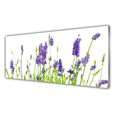 Acrylic Print Flowers floral purple green white