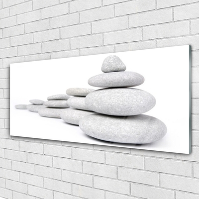 Acrylic Print Stones art grey white